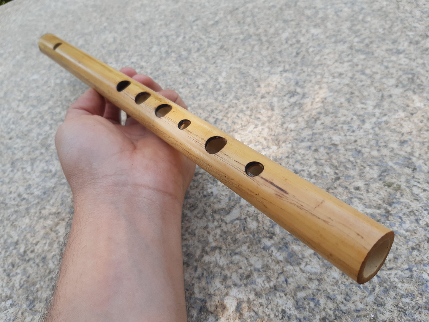 Basic Bamboo Flute in B flat Major | Transverse flute tuned in A=440 | A# or A sharp concert tuned fife for Folk Music Bb major | Rui Gomes