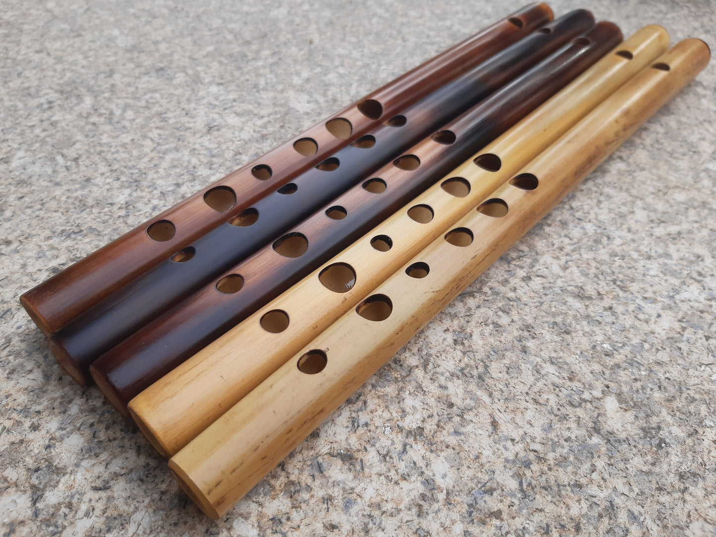 C Major Flute. Bamboo Transverse flute tuned in C major. Soprano C. Concert tuned. A = 440 Hz. Bansuri. Fife in C. Dark color