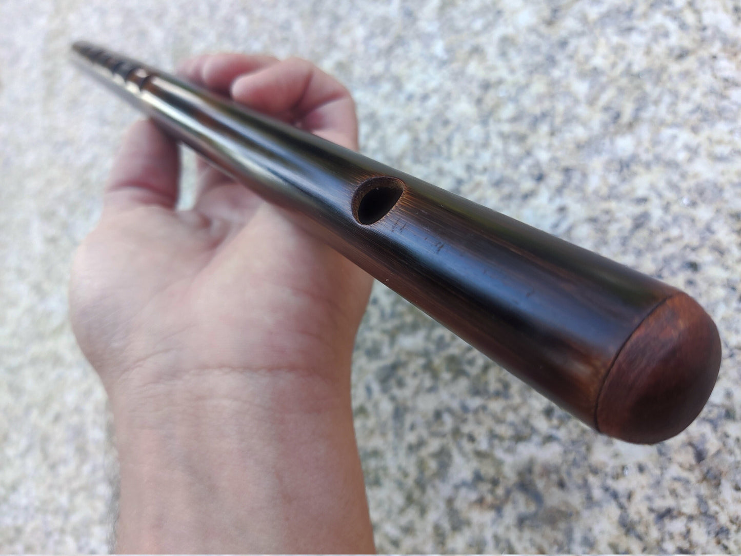 C Major Flute. Bamboo Transverse flute tuned in C major. Soprano C. Concert tuned. A = 440 Hz. Bansuri. Fife in C. Dark color