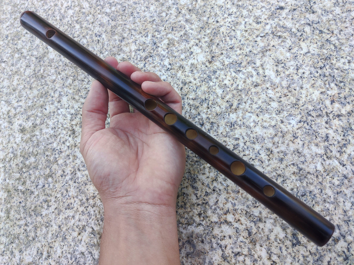 C Major Flute. Bamboo Transverse flute tuned in C major. Soprano C. Concert tuned. A = 440 Hz. Bansuri. Fife in C. Dark color