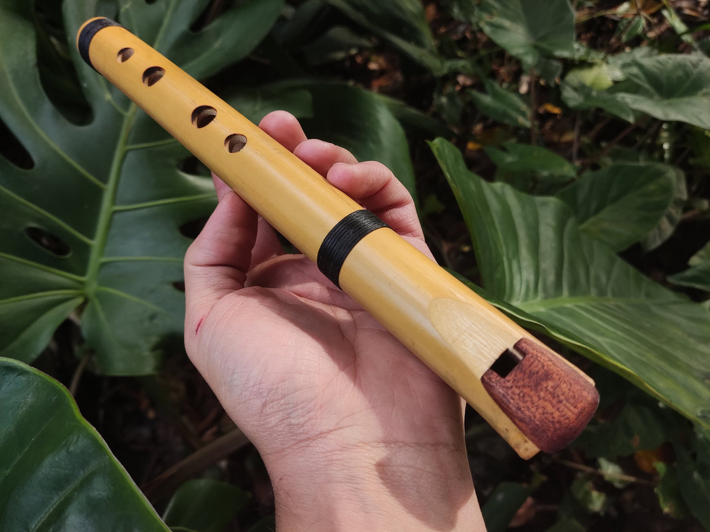 Rustic Native American Style Fipple flute tuned to D major pentatonic. Pocket bamboo Flute. Culture Fusion flute. Handmade.e flute.