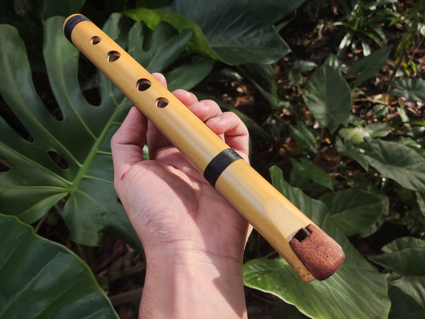 Rustic Native American Style Fipple flute tuned to D major pentatonic. Pocket bamboo Flute. Culture Fusion flute. Handmade.e flute.