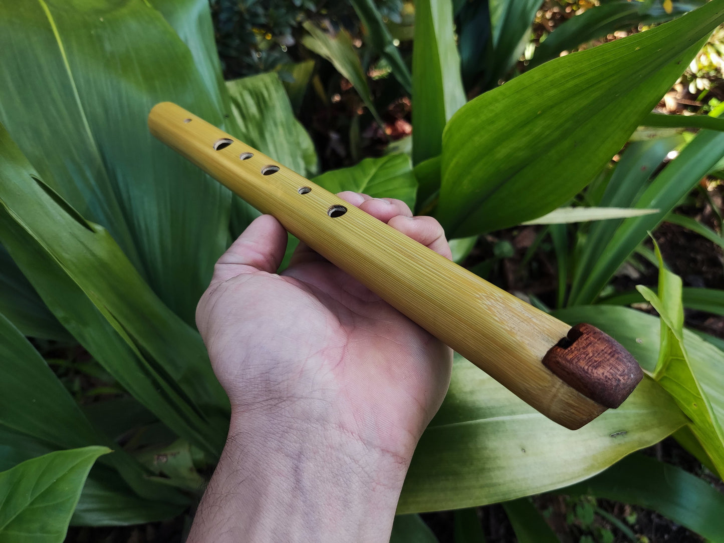 Ethnic Fipple flute with an Arabian scale. Hijaz Kar flute. Arabic flute. Persian flute. Rustic handmade bamboo flute. Pocket flute.