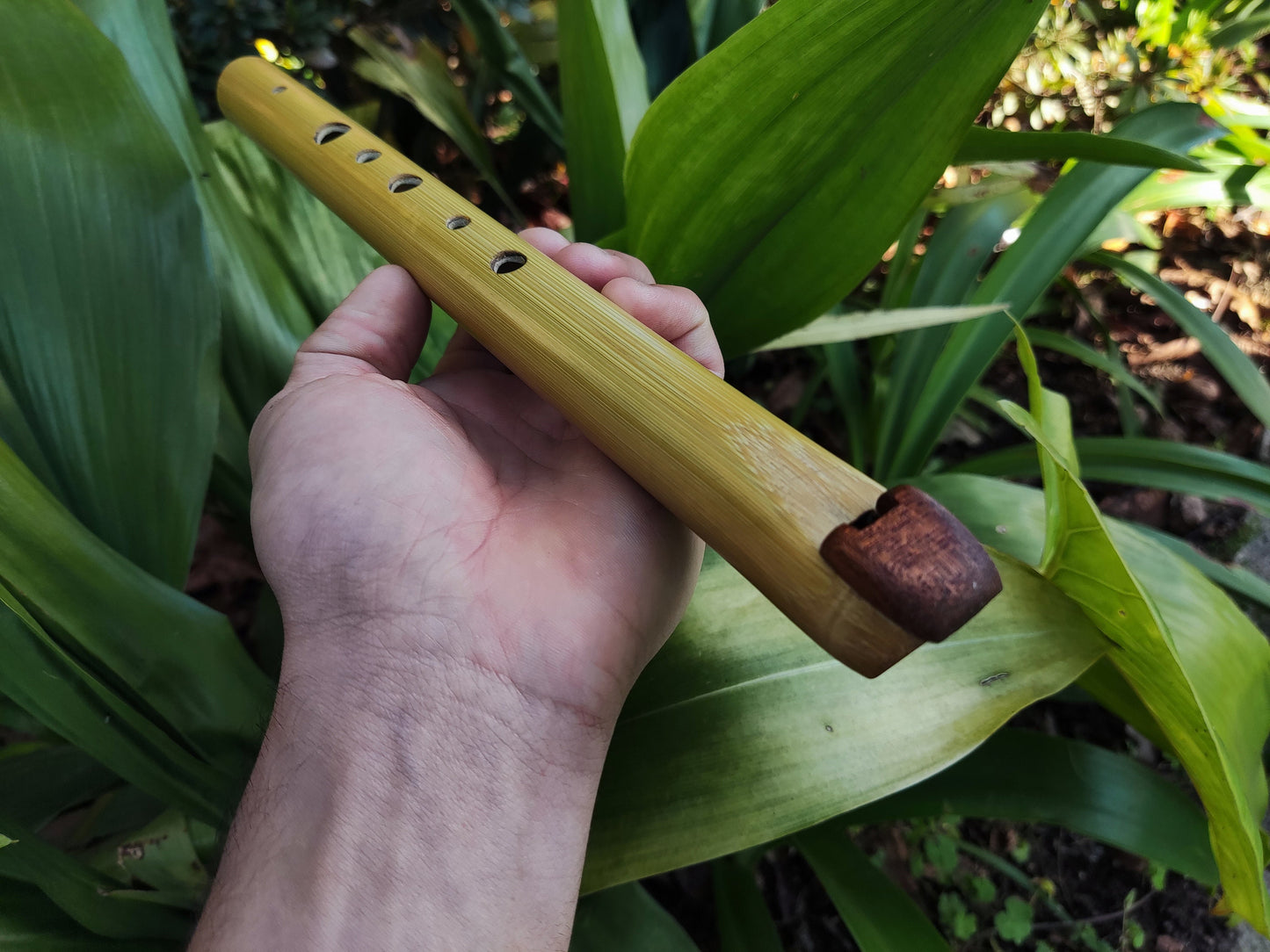 Ethnic Fipple flute with an Arabian scale. Hijaz Kar flute. Arabic flute. Persian flute. Rustic handmade bamboo flute. Pocket flute.