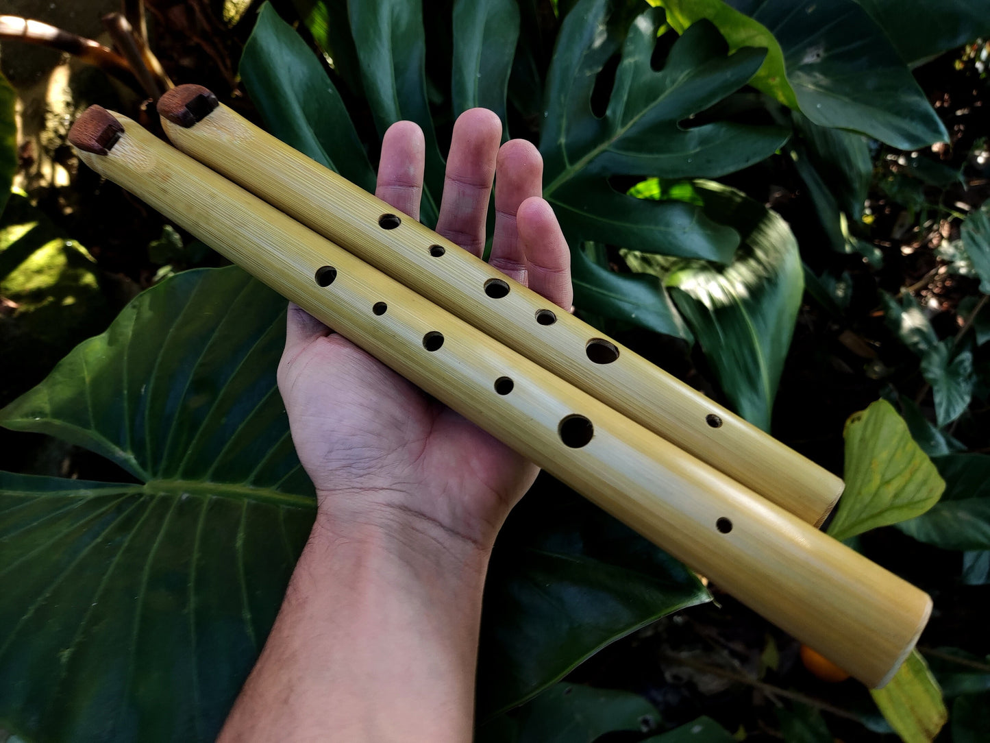 Ethnic Fipple flute with an Arabian scale. Hijaz Kar flute. Arabic flute. Persian flute. Rustic handmade bamboo flute. Pocket flute.