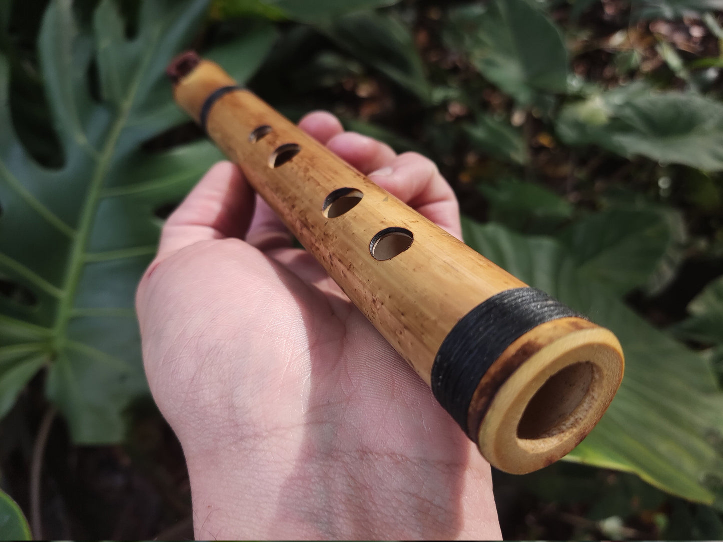 Rustic Native American Style Fipple flute tuned to D major pentatonic. Pocket bamboo Flute. Culture Fusion flute. Handmade.e flute.