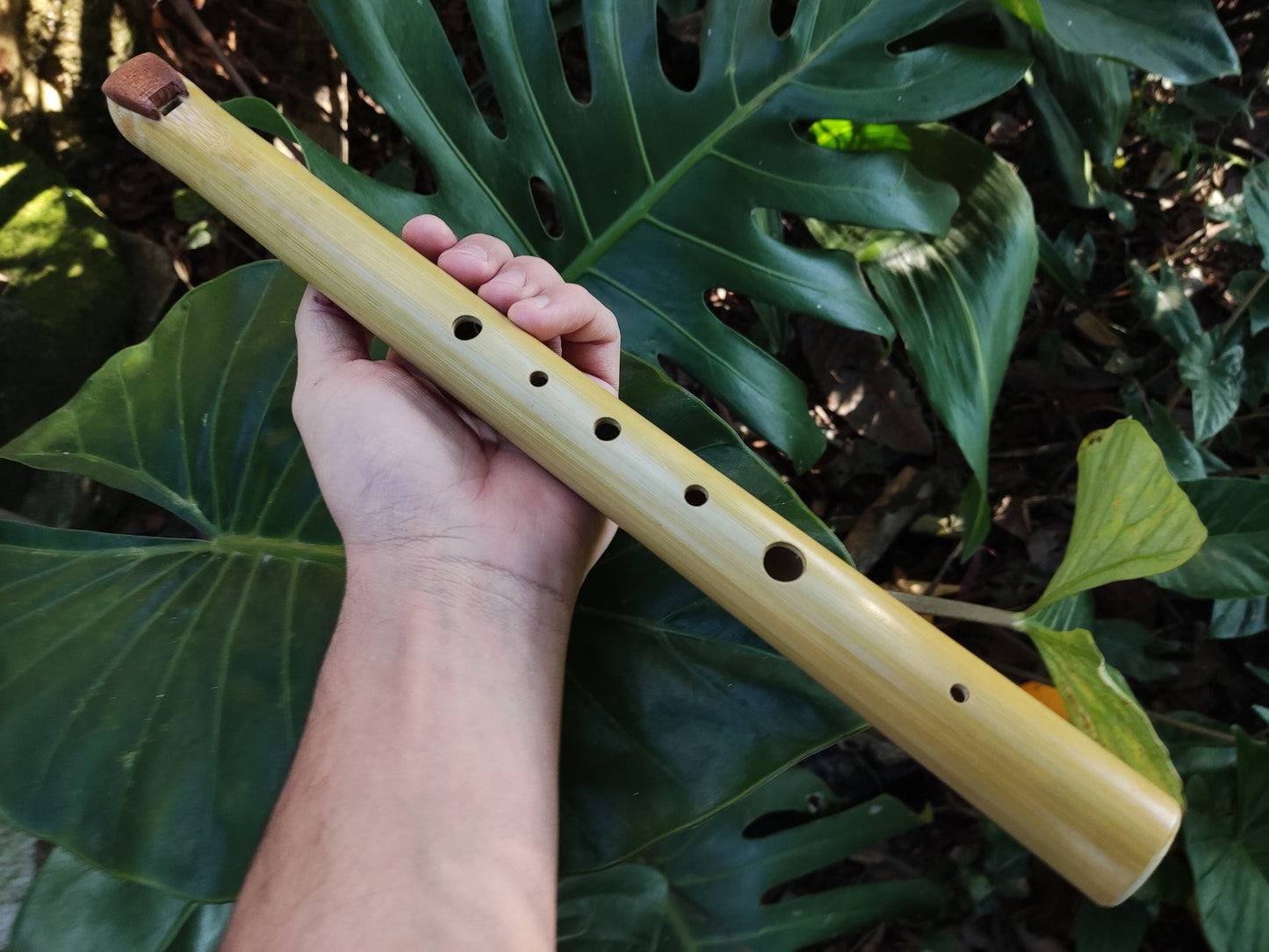 Ethnic Fipple flute with an Arabian scale. Hijaz Kar flute. Arabic flute. Persian flute. Rustic handmade bamboo flute. Pocket flute.