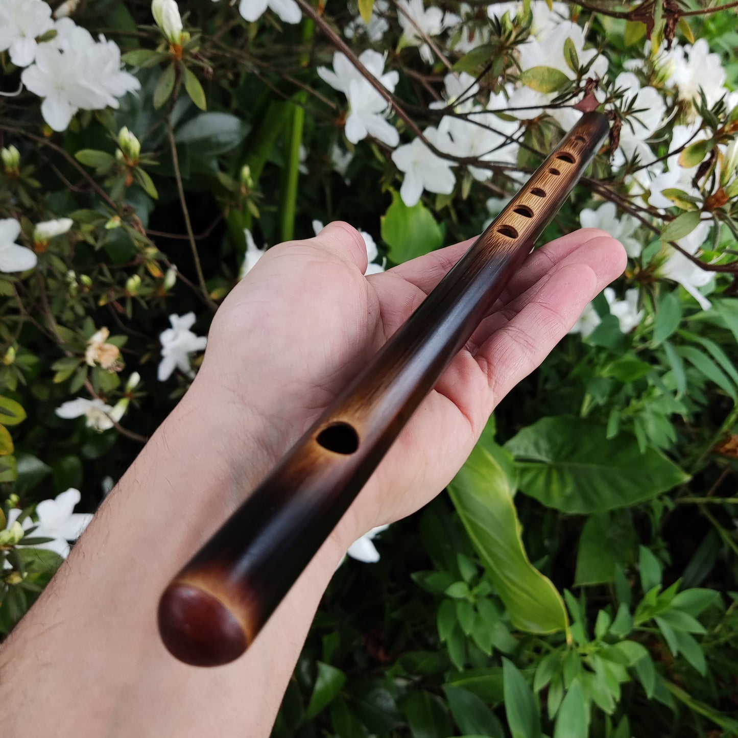 High D Major Flute. Small Bamboo Transverse flute tuned in D major. Irish fife in  D. Bansuri flute. Concert tuned. A = 440 Hz. Dark color
