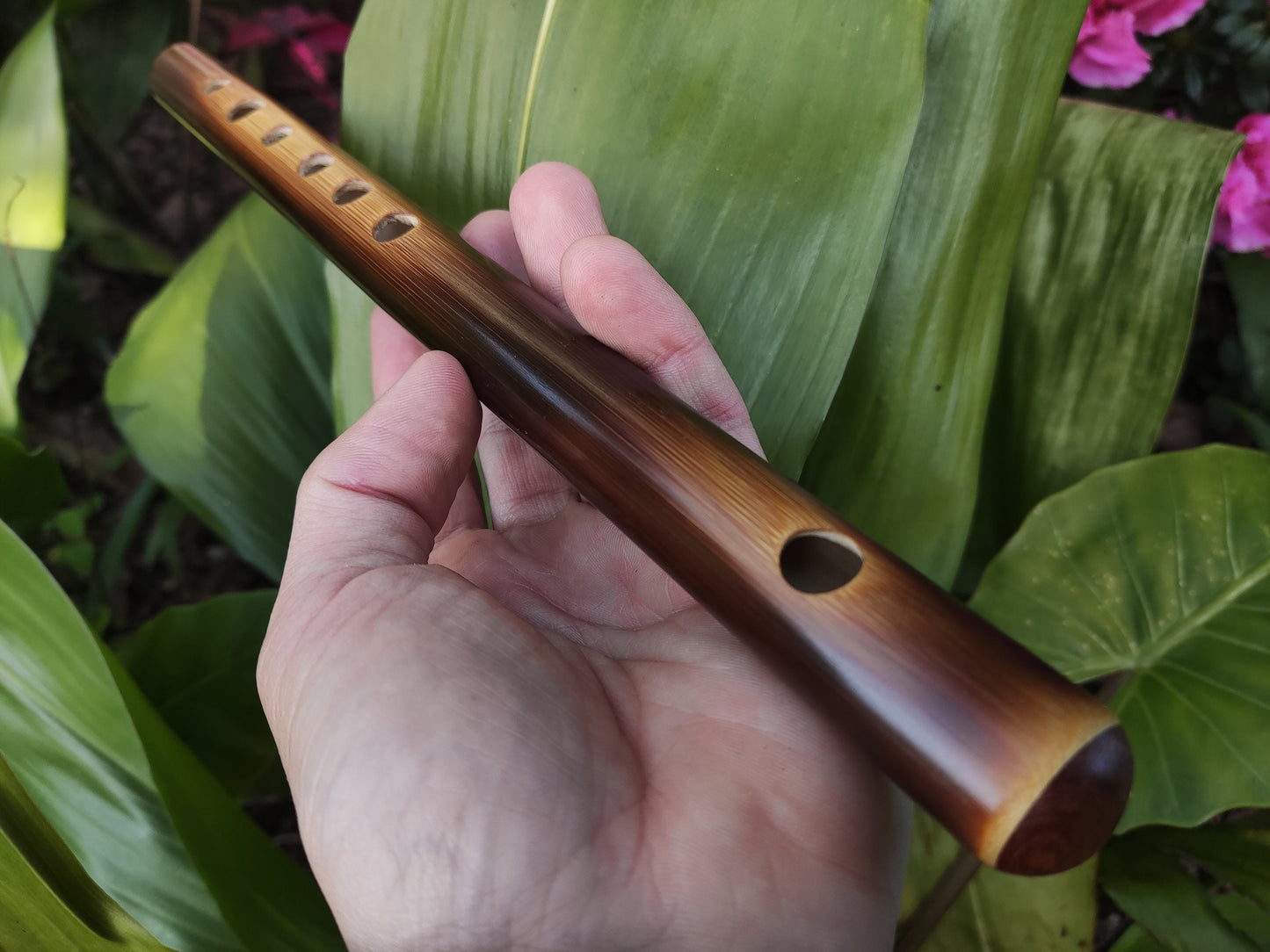 High D Major Flute. Small Bamboo Transverse flute tuned in D major. Irish fife in  D. Bansuri flute. Concert tuned. A = 440 Hz. Dark color