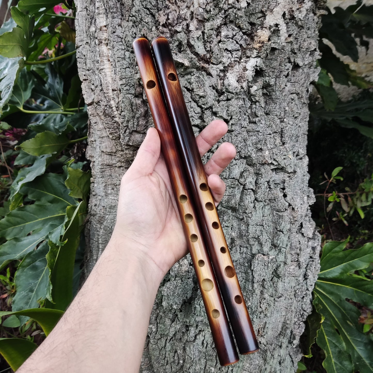 High D Major Flute. Small Bamboo Transverse flute tuned in D major. Irish fife in  D. Bansuri flute. Concert tuned. A = 440 Hz. Dark color