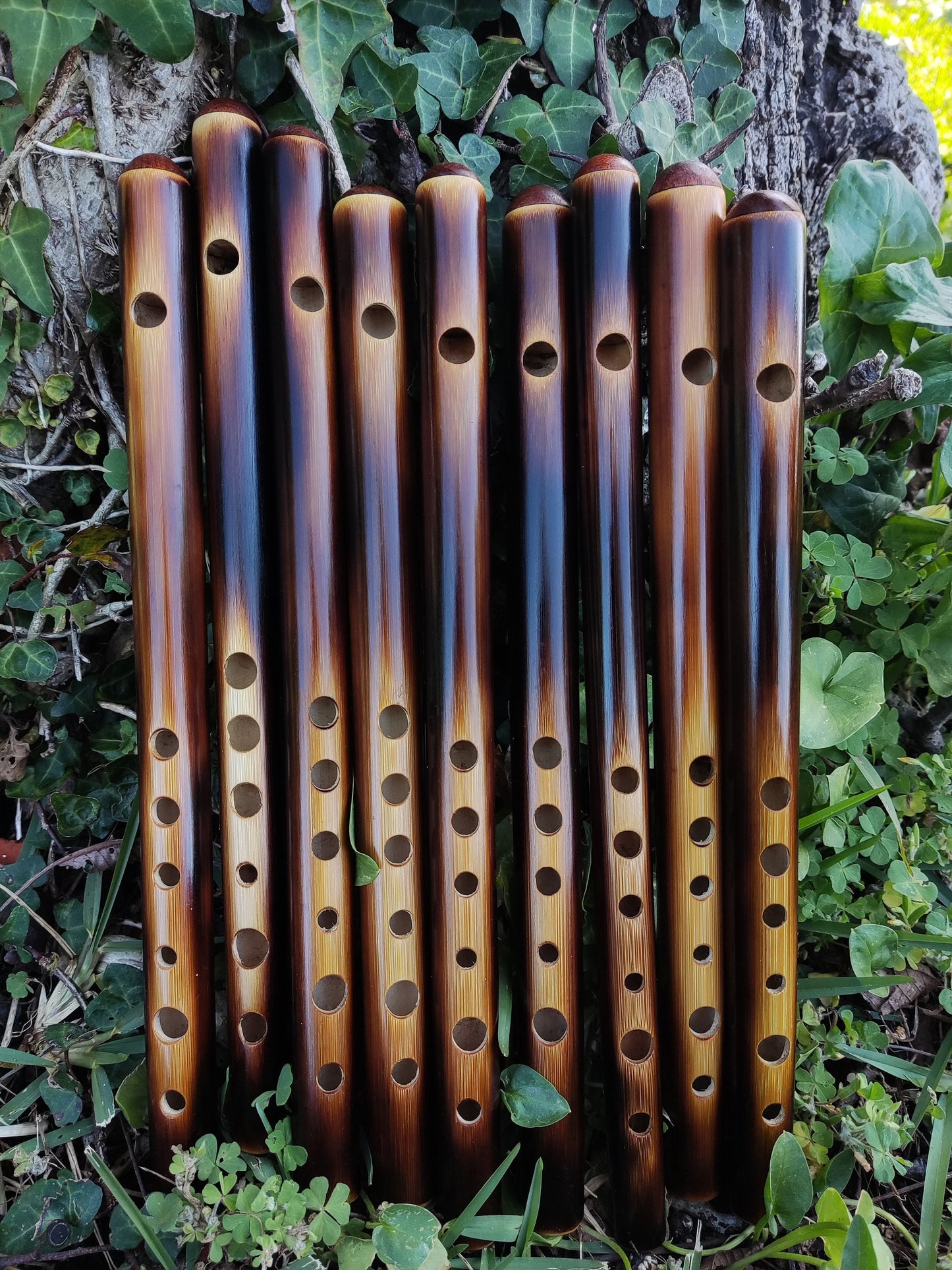 High D Major Flute. Small Bamboo Transverse flute tuned in D major. Irish fife in  D. Bansuri flute. Concert tuned. A = 440 Hz. Dark color