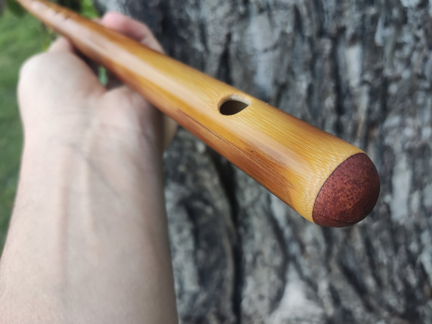 G Major Transverse Bamboo flute tuned to G major scale, Concert tuned at A440 Hz. Western equivalent of the Indian Bansuri, in light color