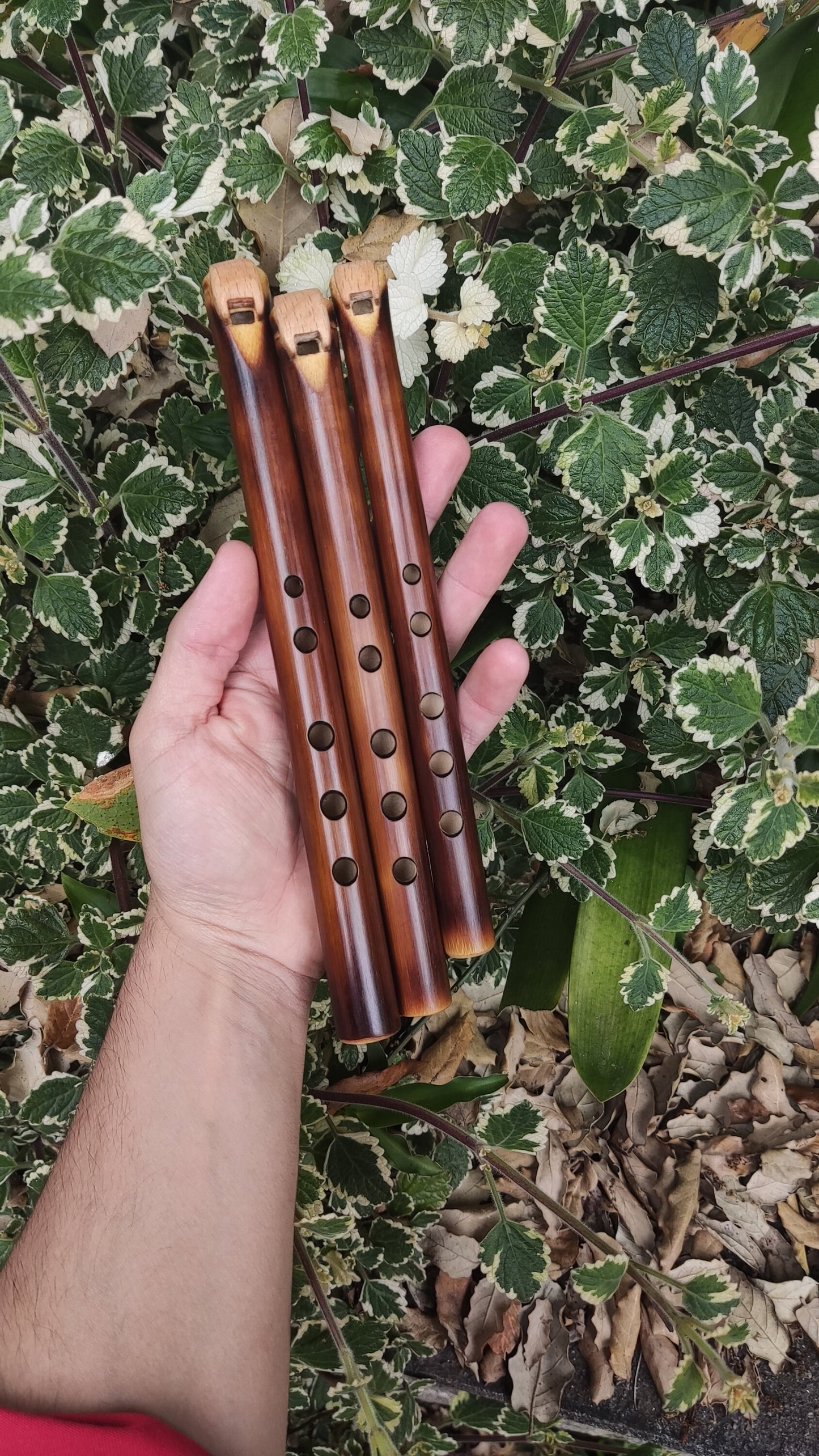 Pocket minor pentatonic bamboo fipple flute. Native American Style bamboo fipple flute in high keys. Handmade Ethnic flute. Rustic.