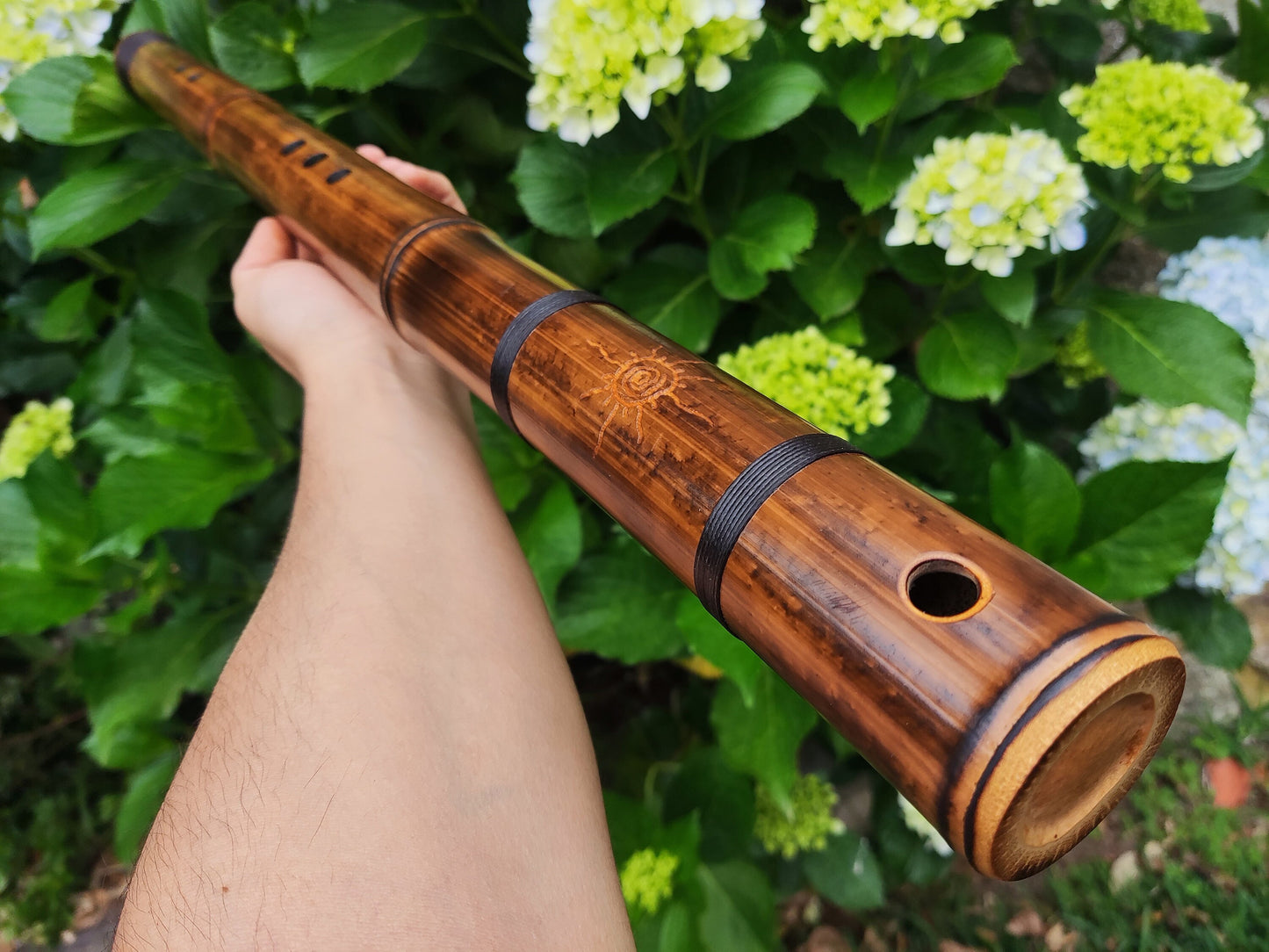 Exotic Kokin-Akebono Bass Bamboo Flute in low G. Oriental flute. Deep meditation flute. Japanese sounding flute.