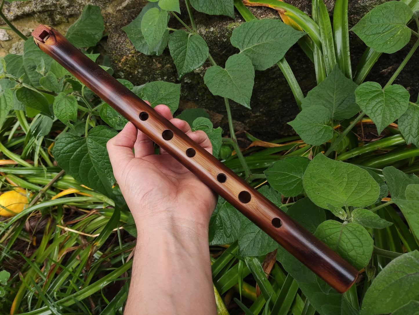 Flutes for Mandy: NA Style flute in low E with Mahogany mouthpiece & G major fipple flute