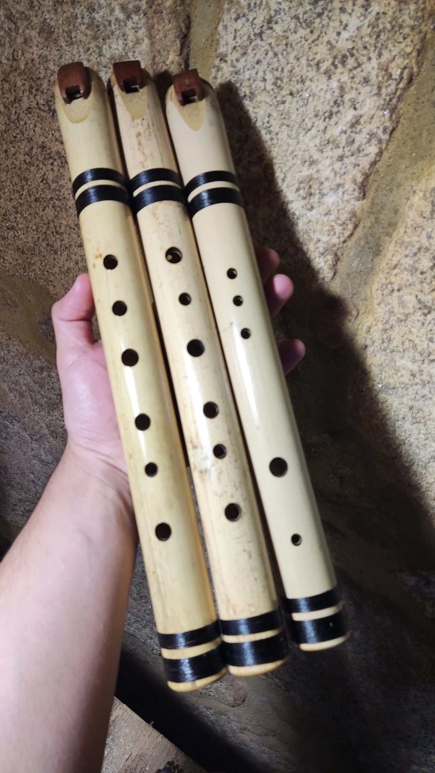 Flutes For Mandy. Three Fipple flutes in the key of G in minor melodic modes