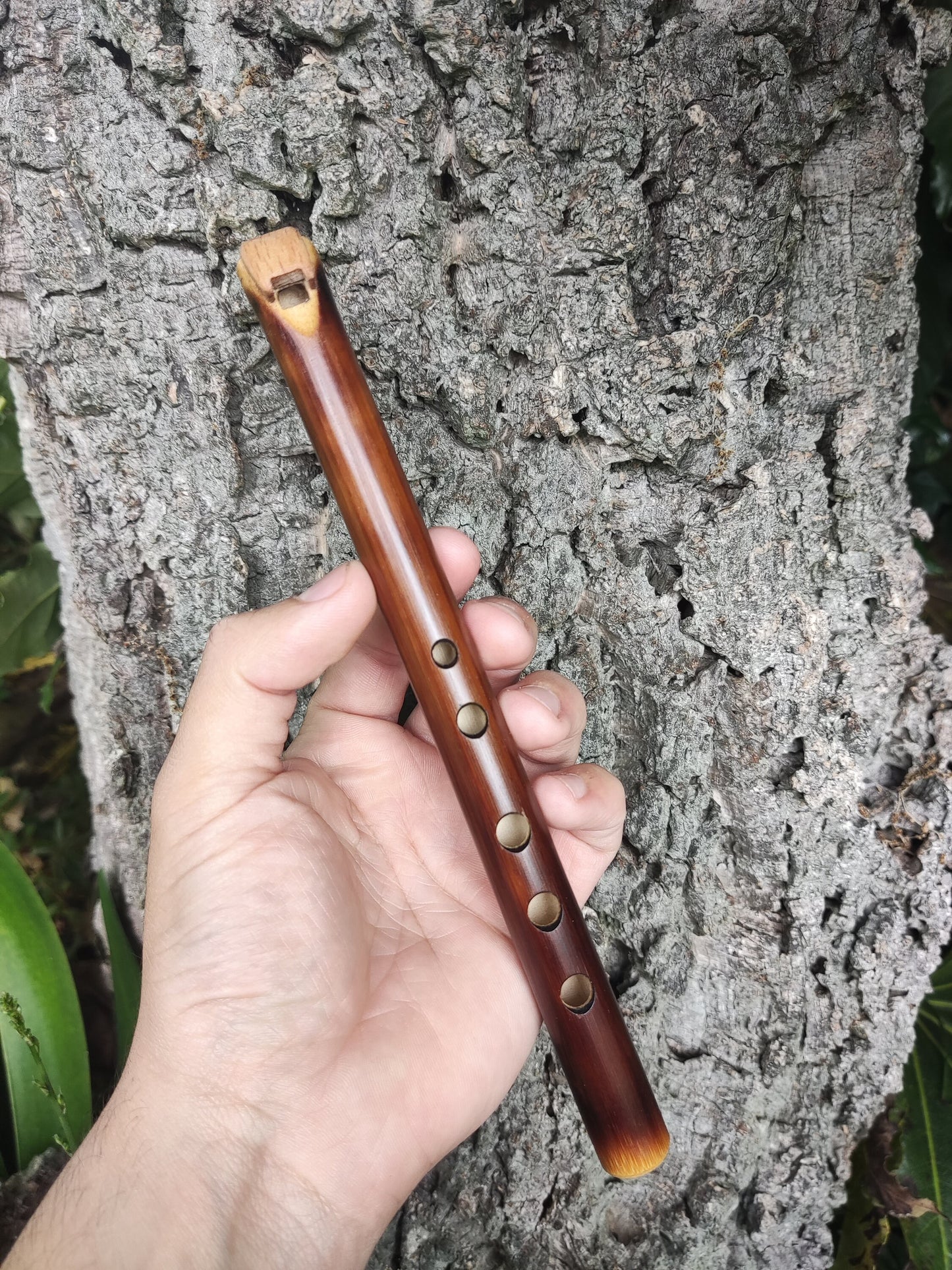 Pocket minor pentatonic bamboo fipple flute. Native American Style bamboo fipple flute in high keys. Handmade Ethnic flute. Rustic.