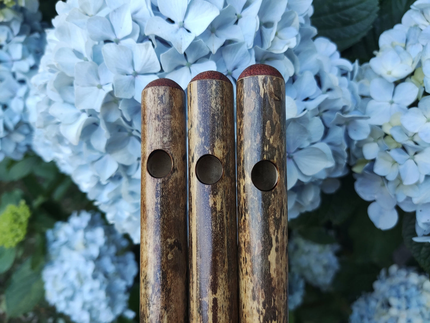 High D Harmonic Minor Bamboo Flute. Rustic Baroque sounding flute with design. Small Ethnic flute with minor scale. Pocket flute