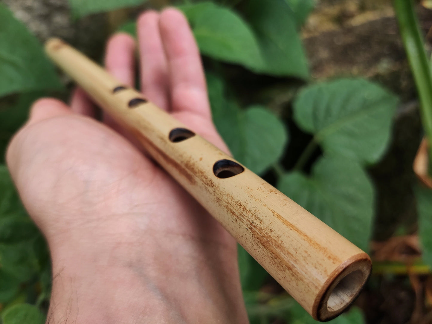 High D major pentatonic flute | Culture fusion bamboo flute | Pocket Ethnic flute in major pentatonic scale | Rustic Bamboo & Mahogany