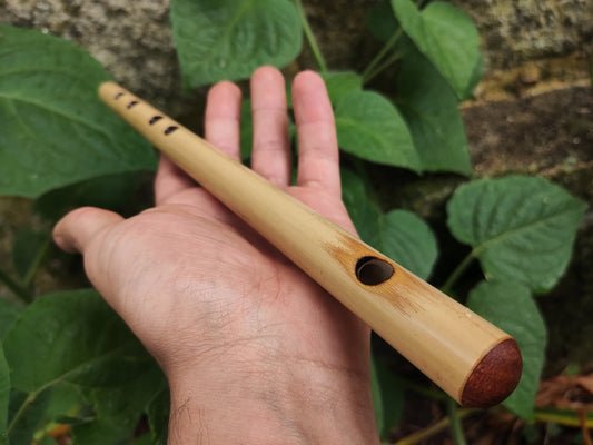 High D major pentatonic flute | Culture fusion bamboo flute | Pocket Ethnic flute in major pentatonic scale | Rustic Bamboo & Mahogany