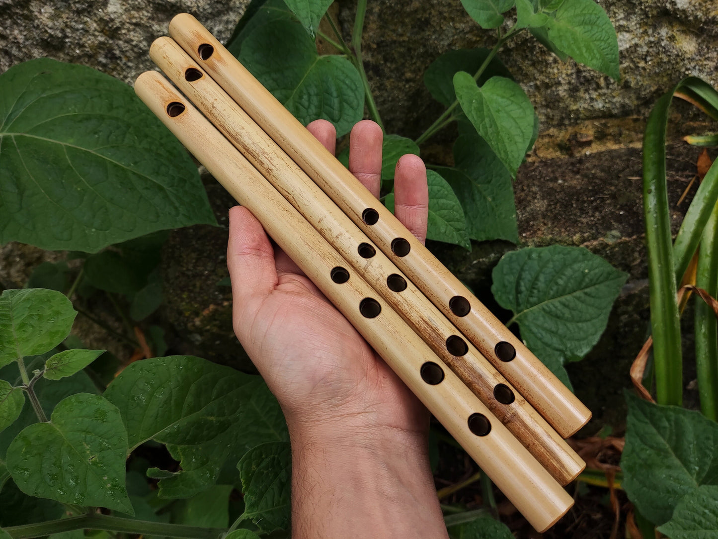 High D major pentatonic flute | Culture fusion bamboo flute | Pocket Ethnic flute in major pentatonic scale | Rustic Bamboo & Mahogany