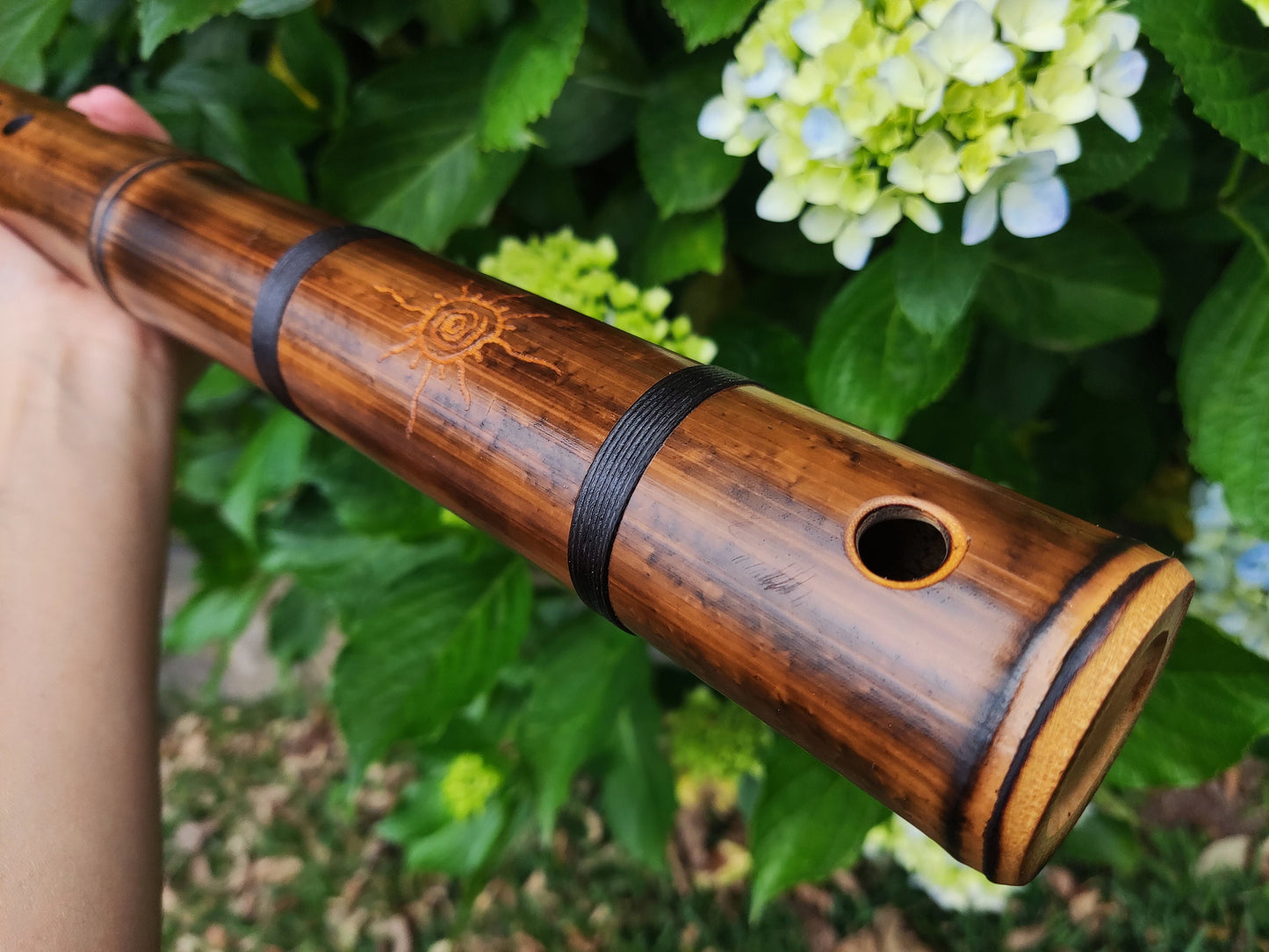 Exotic Kokin-Akebono Bass Bamboo Flute in low G. Oriental flute. Deep meditation flute. Japanese sounding flute.