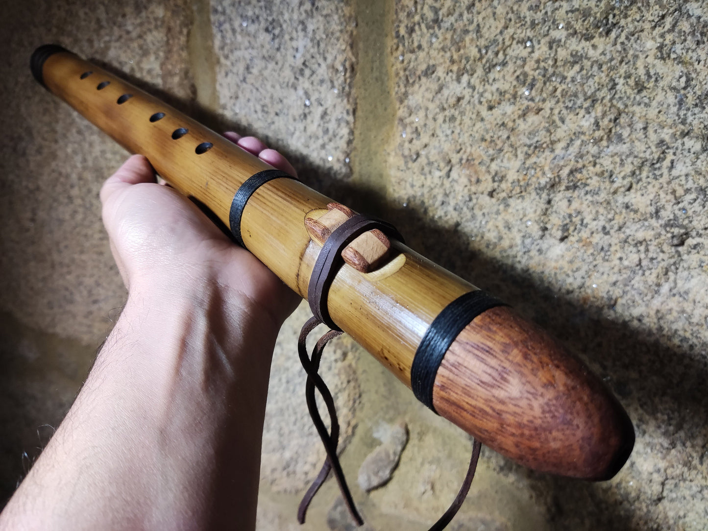 Flutes for Mandy: NA Style flute in low E with Mahogany mouthpiece & G major fipple flute