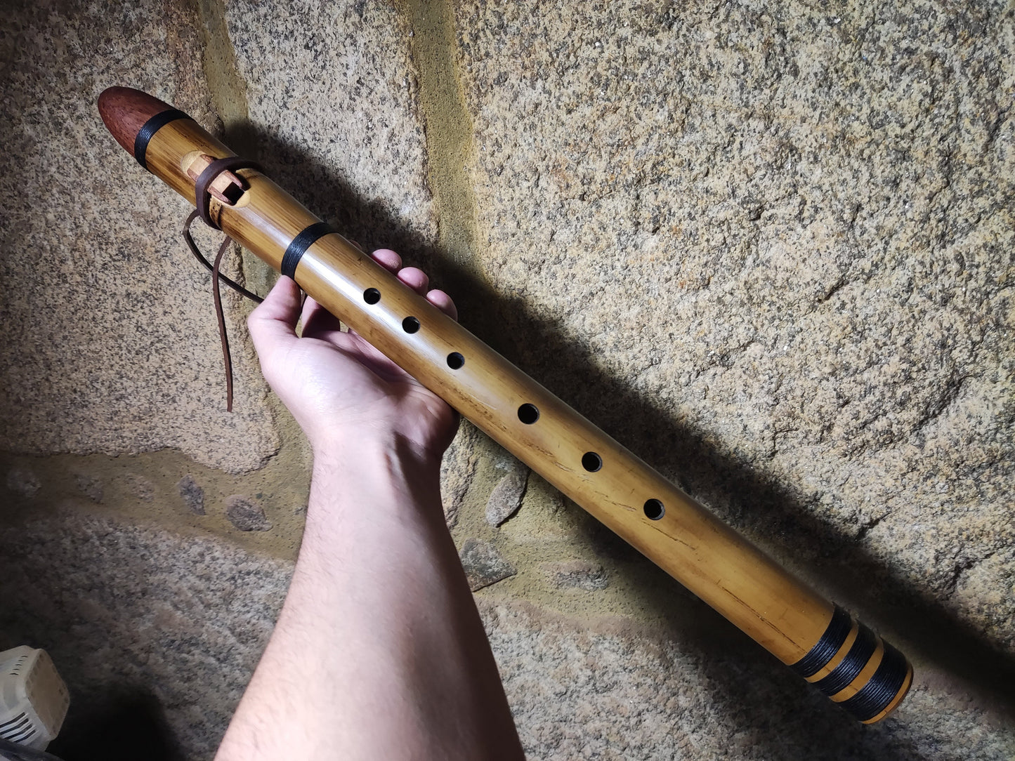 Flutes for Mandy: NA Style flute in low E with Mahogany mouthpiece & G major fipple flute