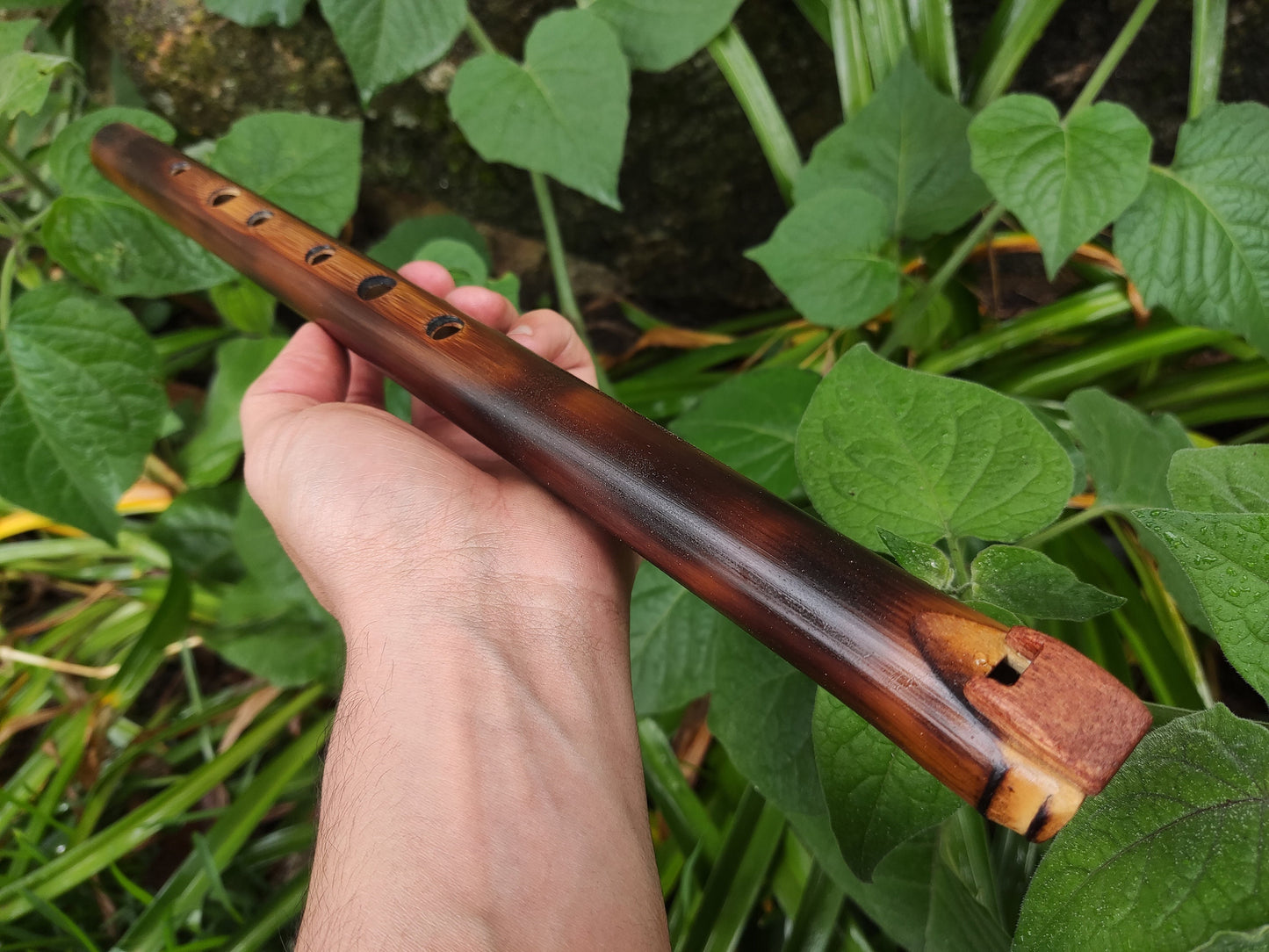 Flutes for Mandy: NA Style flute in low E with Mahogany mouthpiece & G major fipple flute