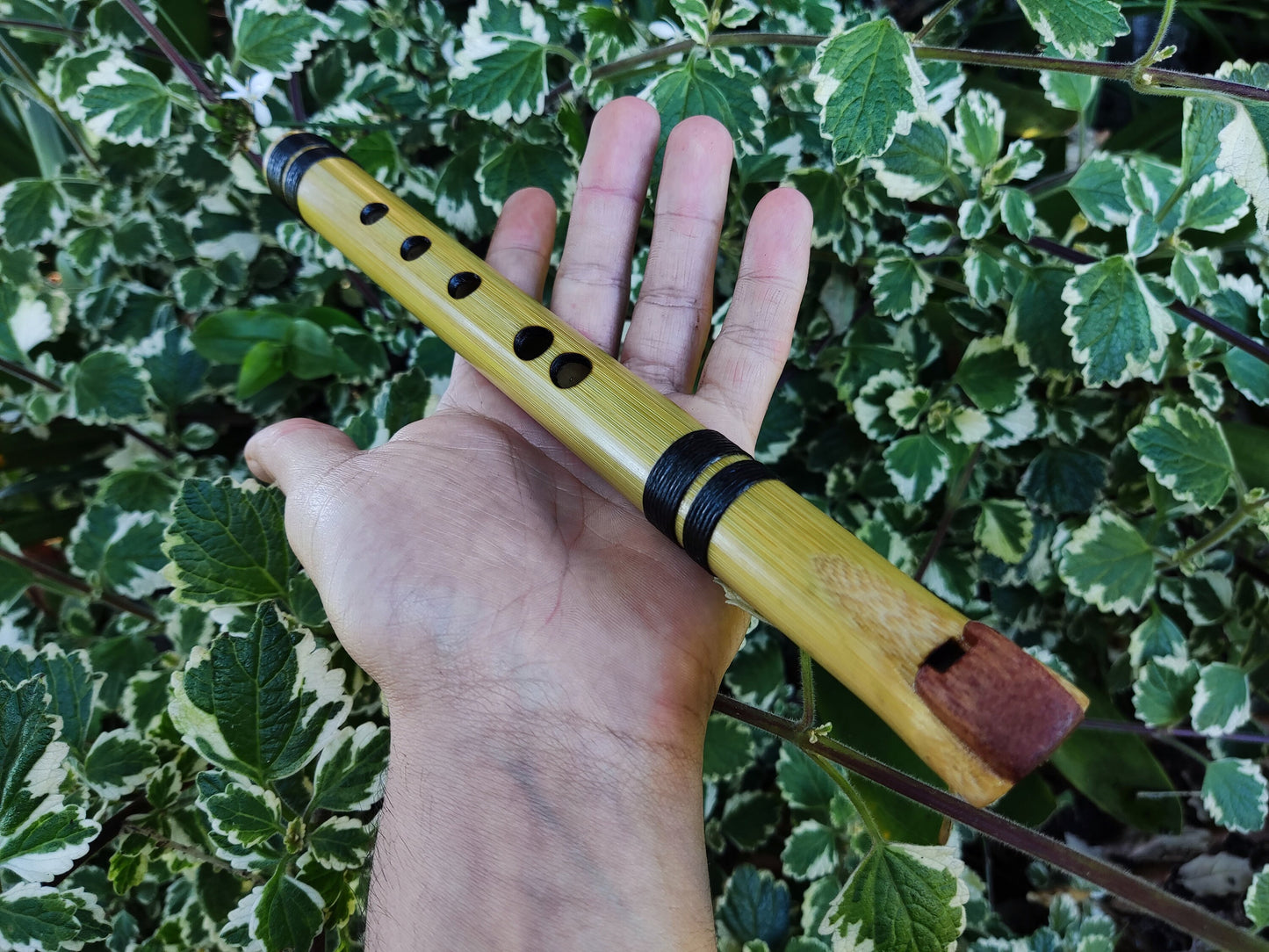 Minor pentatonic bamboo fipple flute. Native American Style bamboo fipple flute. Handmade Ethnic flute. Rustic flute.