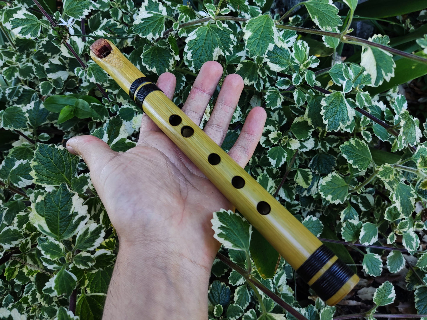Minor pentatonic bamboo fipple flute. Native American Style bamboo fipple flute. Handmade Ethnic flute. Rustic flute.