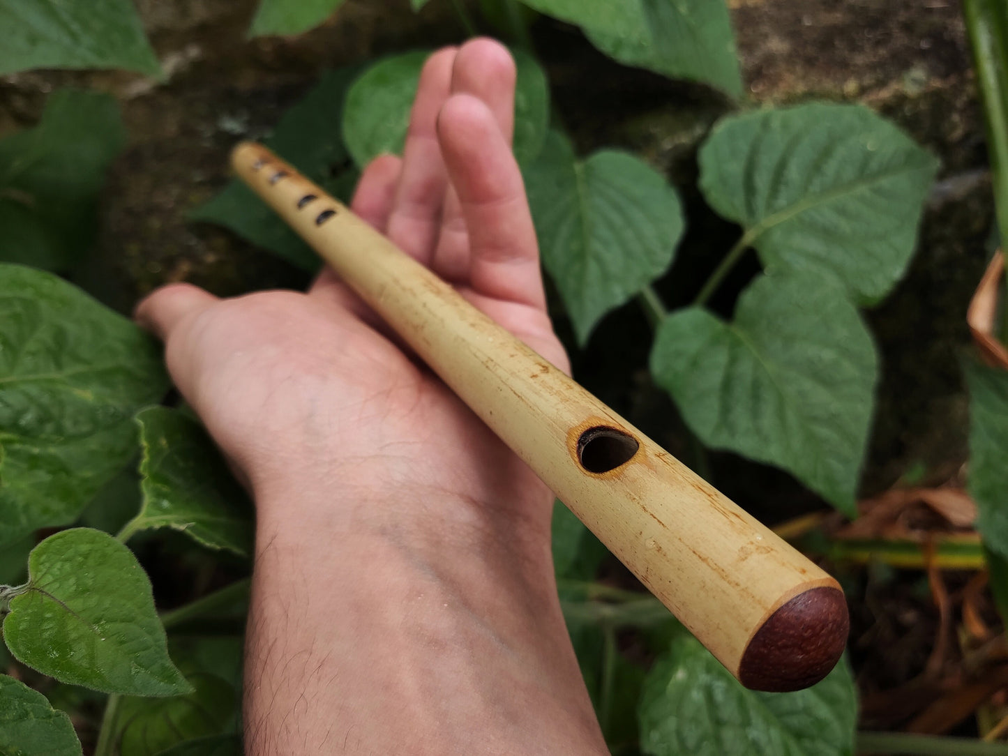 High D major pentatonic flute | Culture fusion bamboo flute | Pocket Ethnic flute in major pentatonic scale | Rustic Bamboo & Mahogany