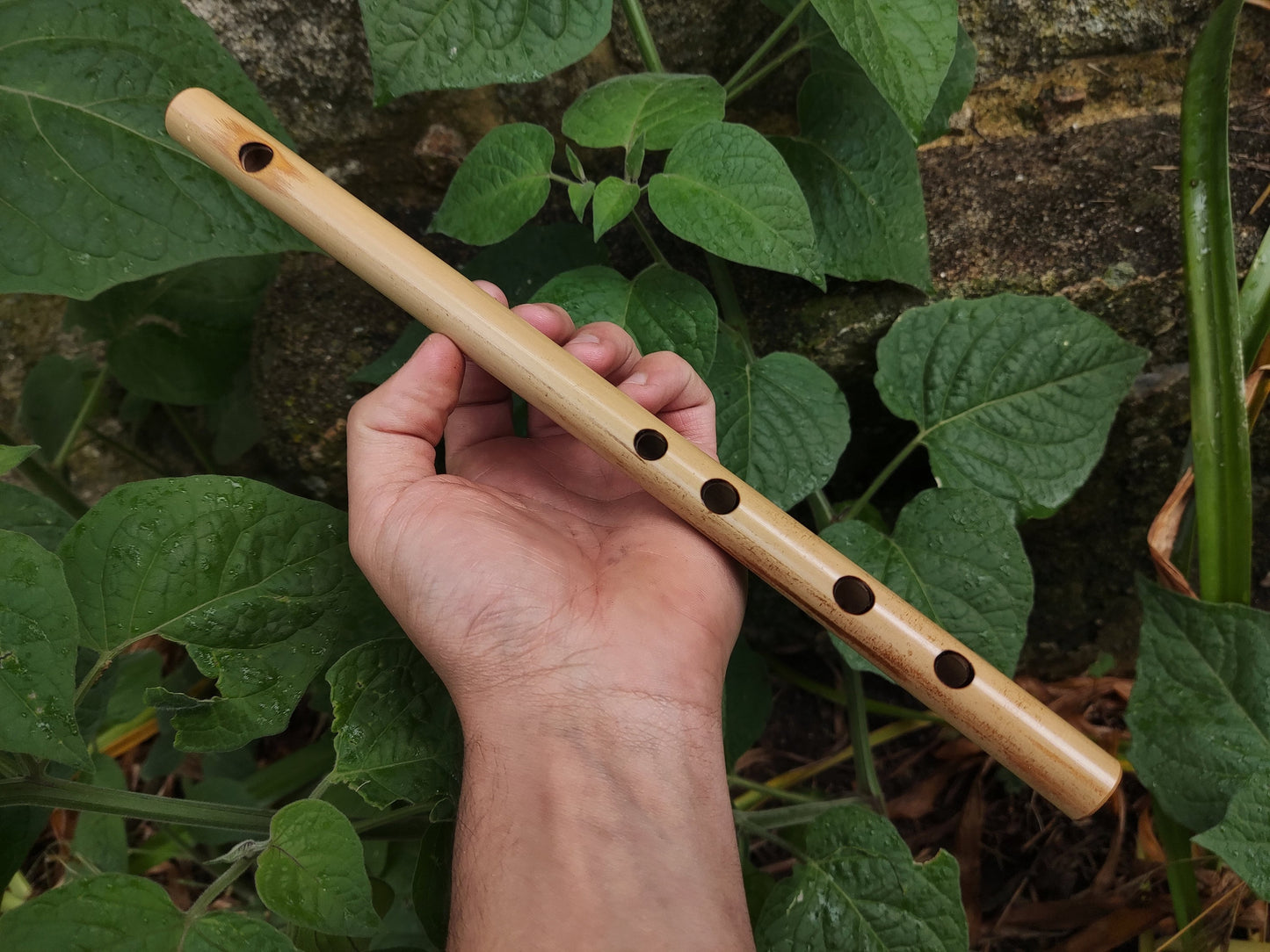 High D major pentatonic flute | Culture fusion bamboo flute | Pocket Ethnic flute in major pentatonic scale | Rustic Bamboo & Mahogany