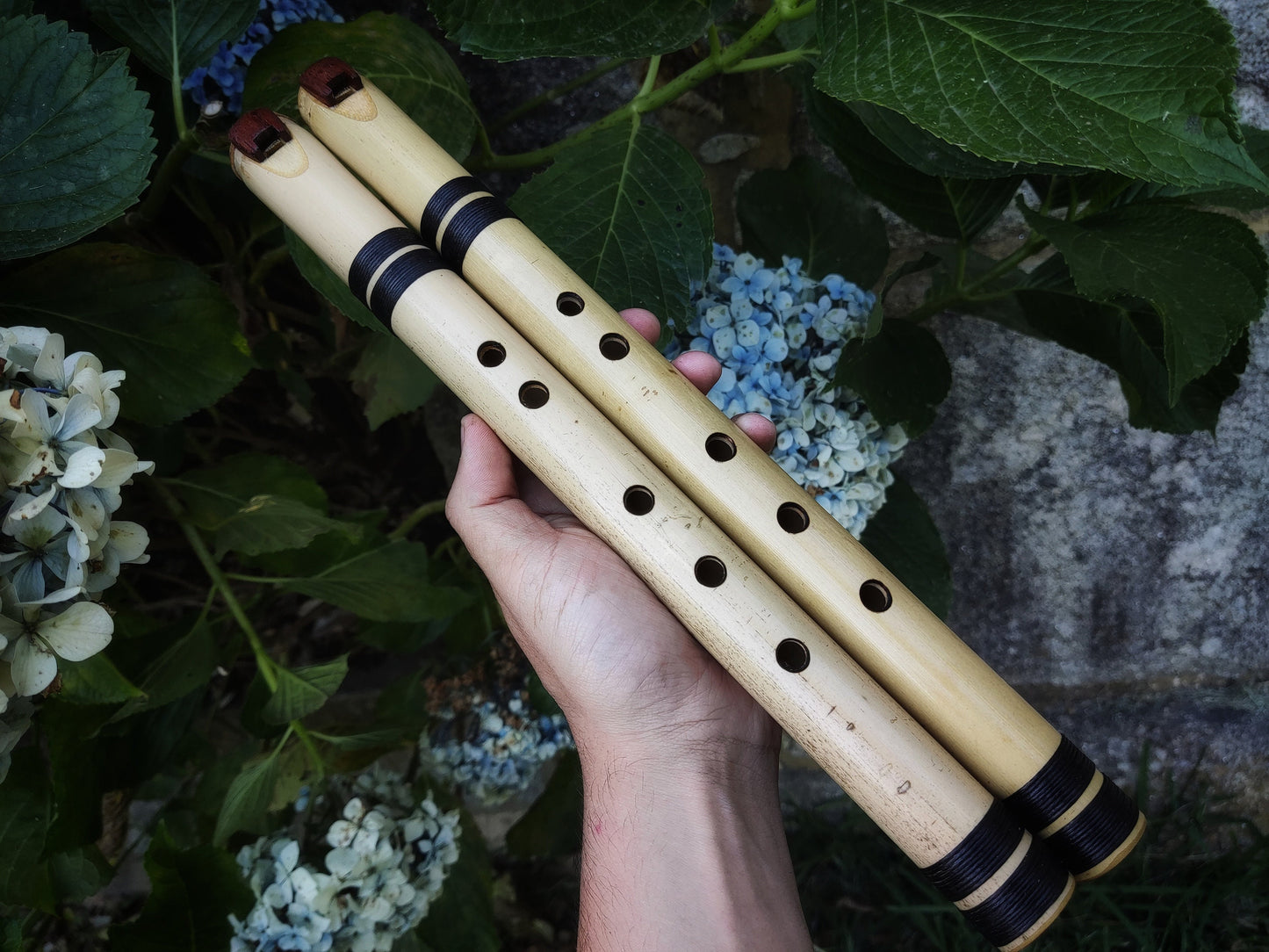 2 Handmade NA Style Fipple flutes in A 432Hz