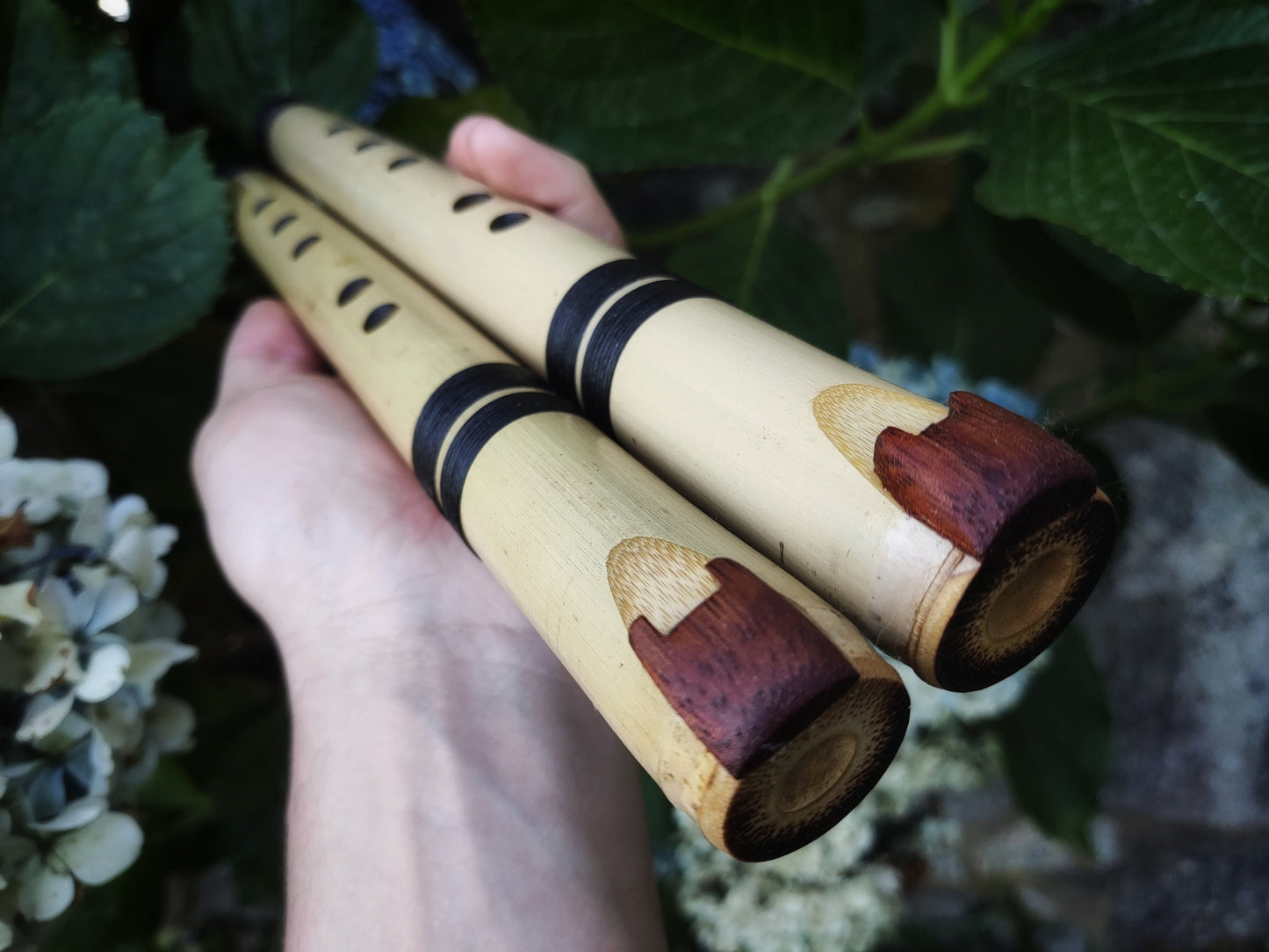 2 Handmade NA Style Fipple flutes in A 432Hz