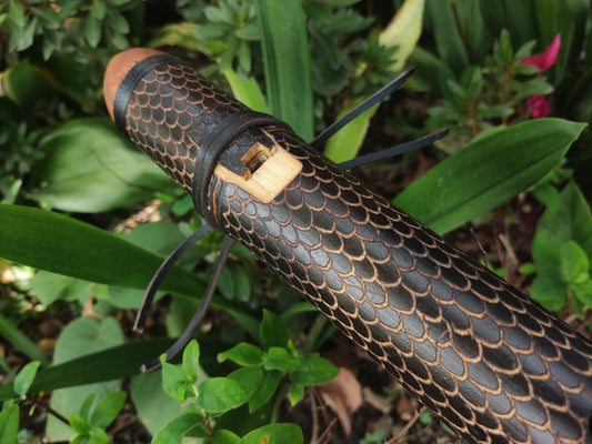RESERVED FOR GARY: Dragon Skin Native American Style flute in low C#. Handmade flute. Dragon scales. The dragon flute