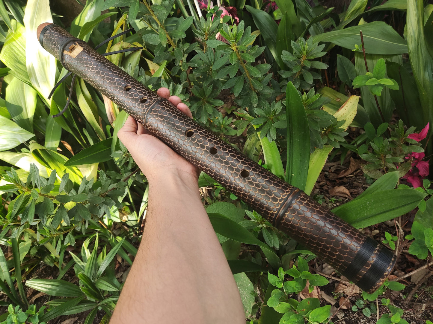 RESERVED FOR GARY: Dragon Skin Native American Style flute in low C#. Handmade flute. Dragon scales. The dragon flute