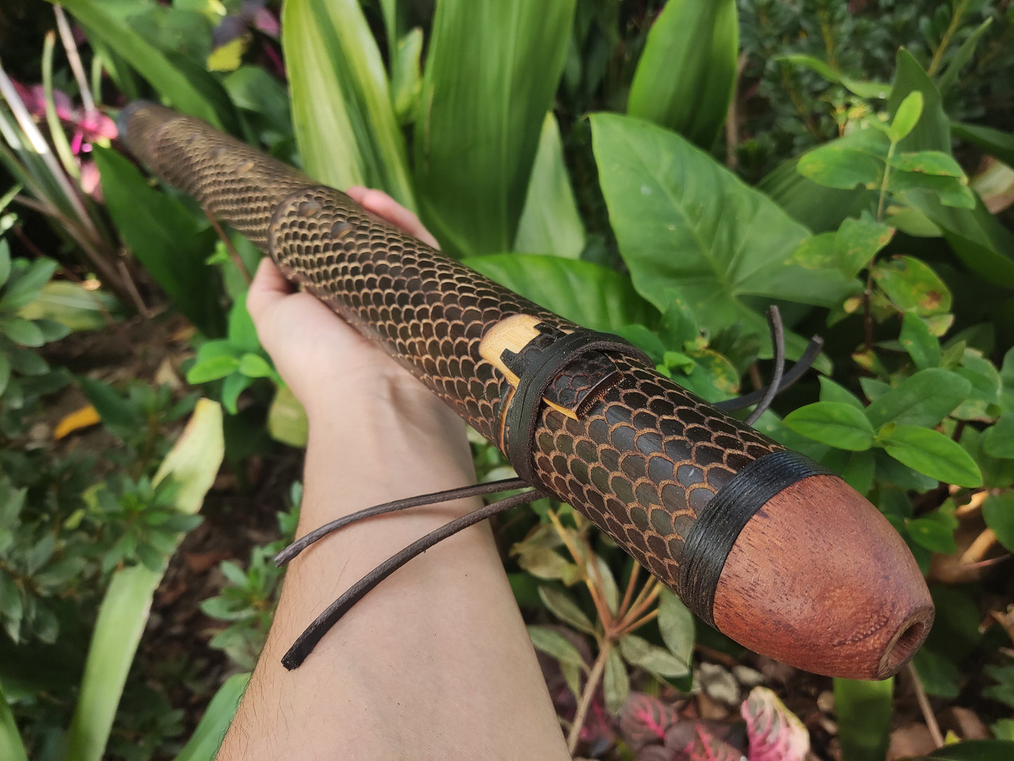 RESERVED FOR GARY: Dragon Skin Native American Style flute in low C#. Handmade flute. Dragon scales. The dragon flute