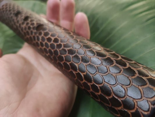 The Dragon Flute! Dragon Skin Kokin Akebono Bass Bamboo Flute in low A, for deep meditation, sound healing | Unique Gift for Musician
