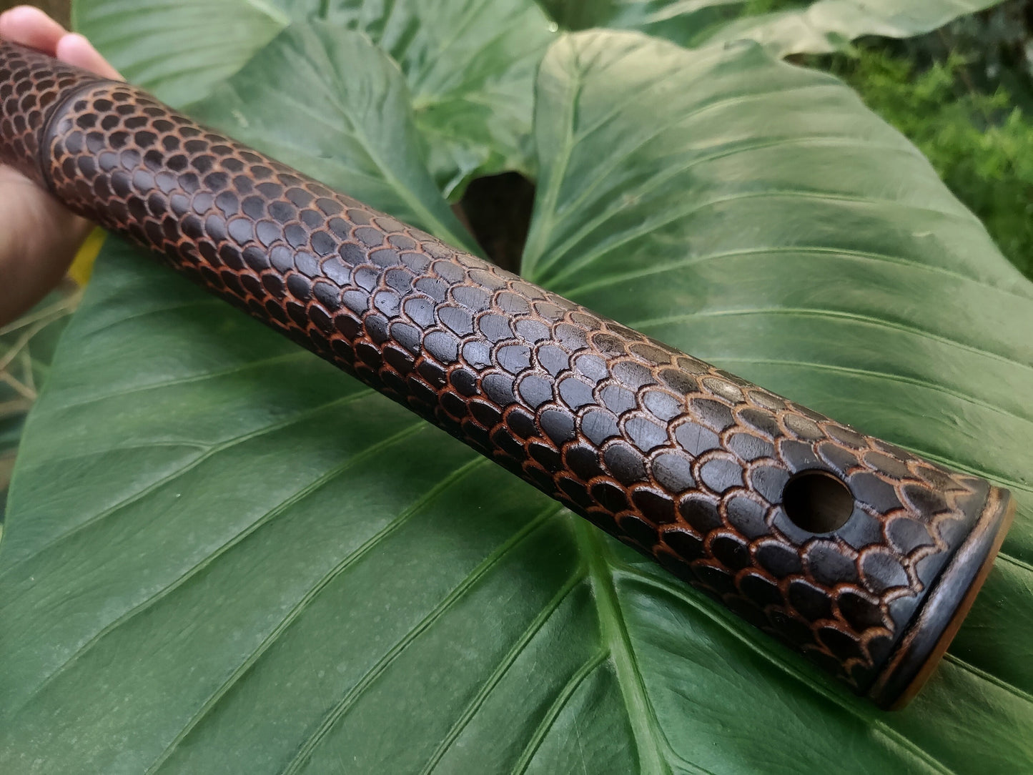Dragon Skin Kokin Akebono Bass Bamboo Flute in low A3. Deep meditative flute in the key of low A. Deep Oriental flute