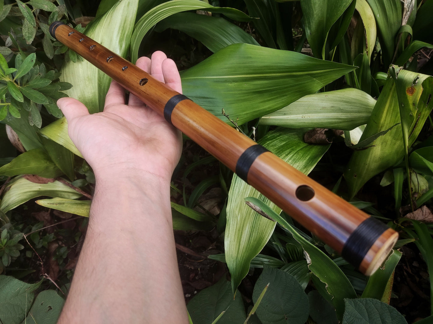 Minor harmonic bamboo flute. Rustic baroque sounding instrument with an Ethnic design | Quality bamboo Flute with an intuitive scale