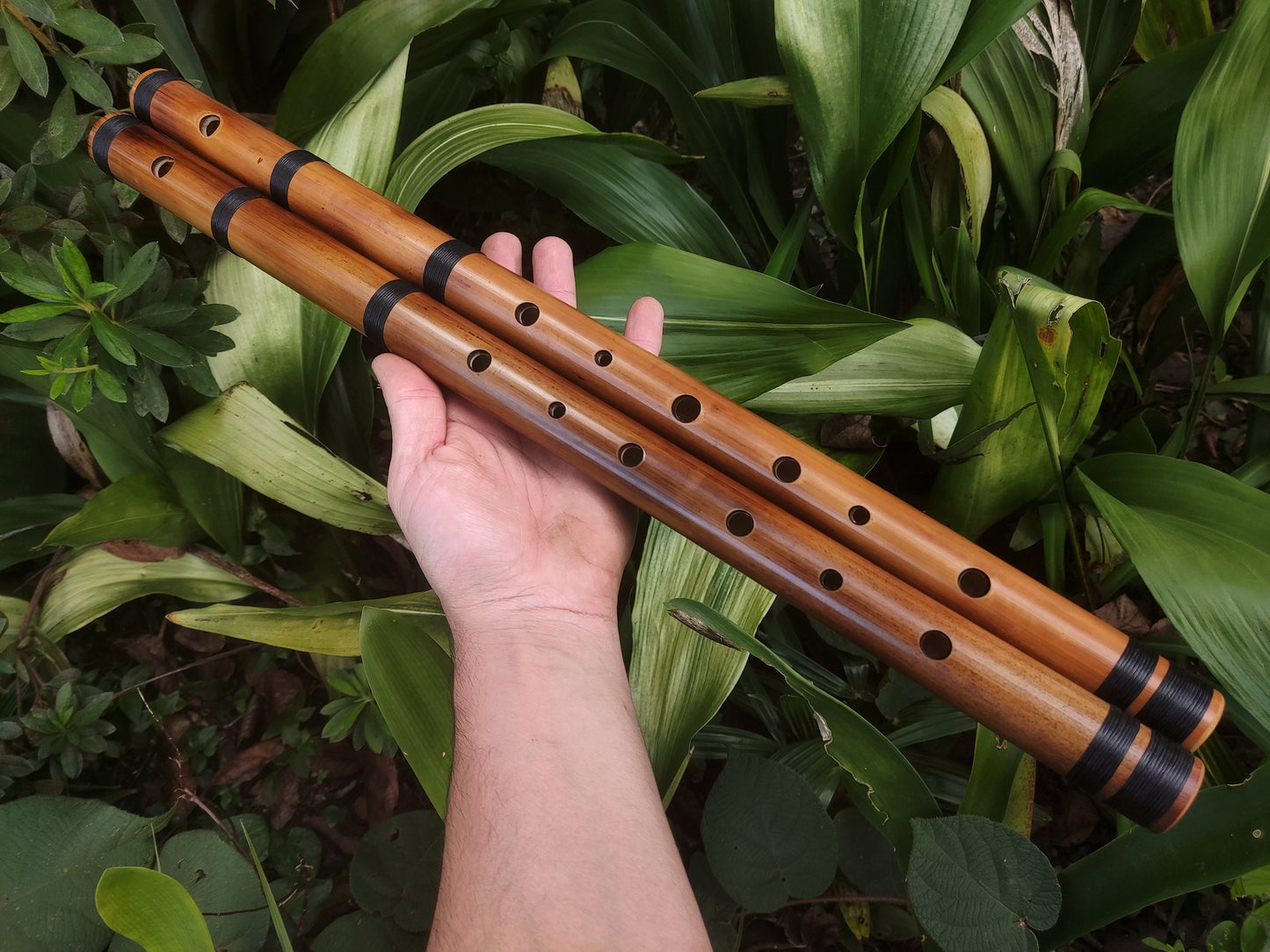 Minor harmonic bamboo flute. Rustic baroque sounding instrument with an Ethnic design | Quality bamboo Flute with an intuitive scale
