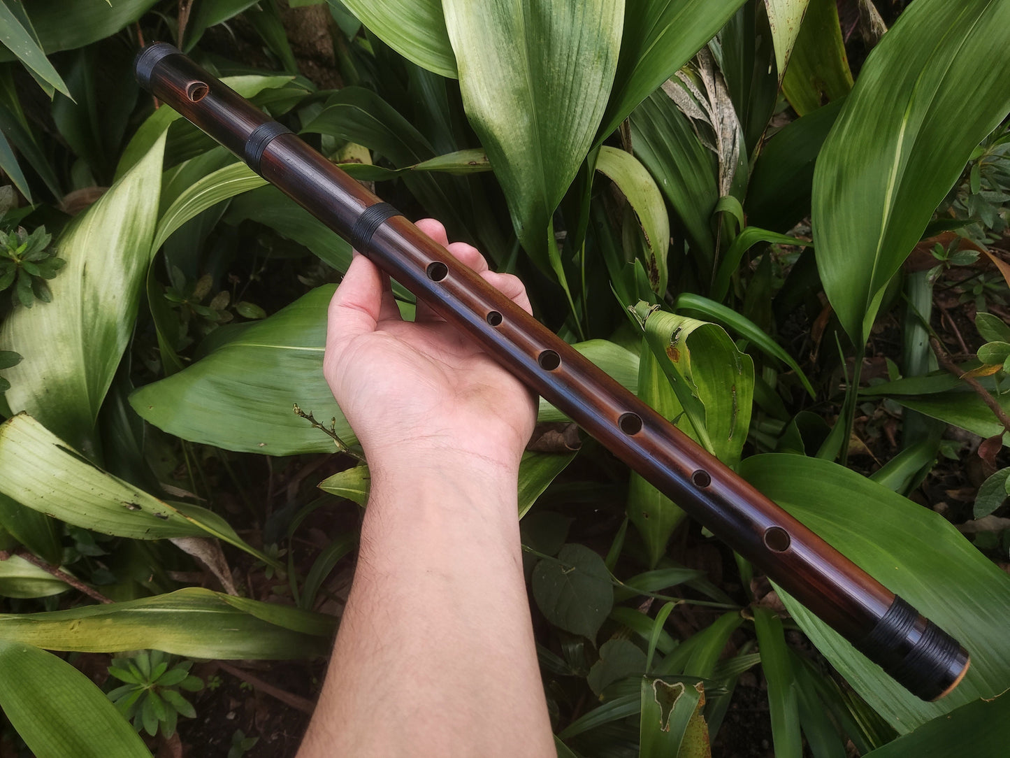 Minor harmonic bamboo flute. Rustic baroque sounding instrument with an Ethnic design | Quality bamboo Flute with an intuitive scale
