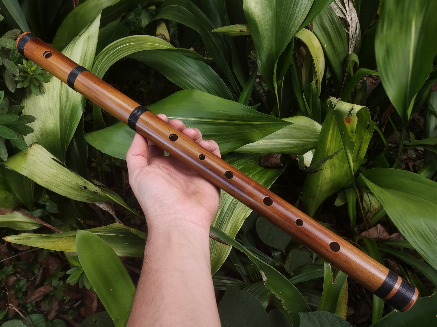 Minor harmonic bamboo flute. Rustic baroque sounding instrument with an Ethnic design | Quality bamboo Flute with an intuitive scale