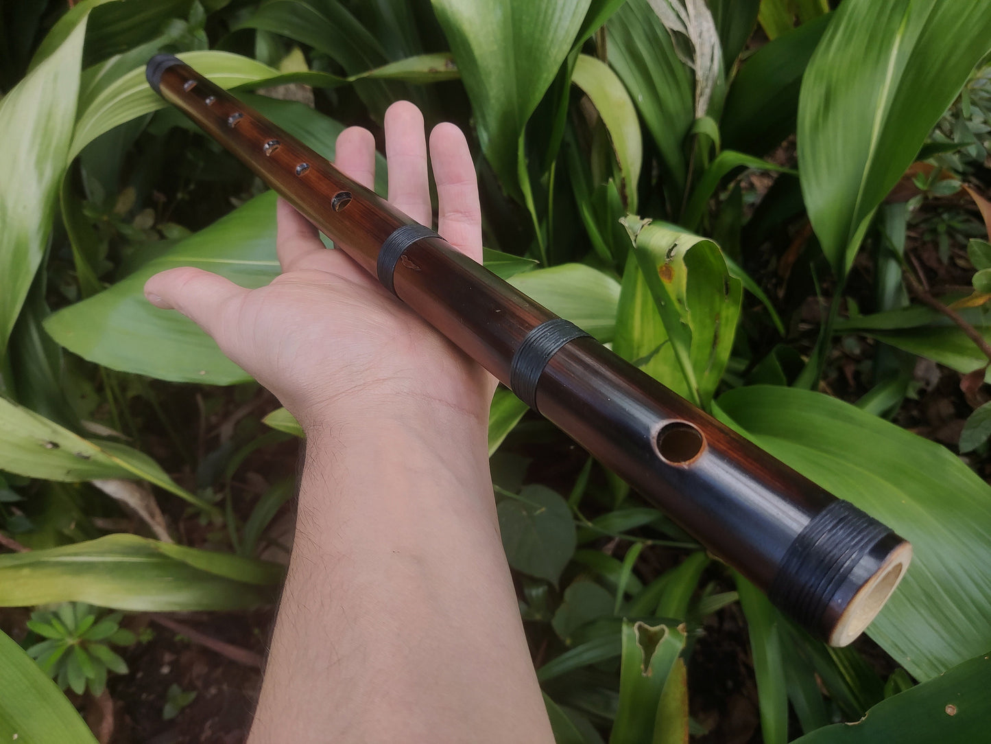 Minor harmonic bamboo flute. Rustic baroque sounding instrument with an Ethnic design | Quality bamboo Flute with an intuitive scale