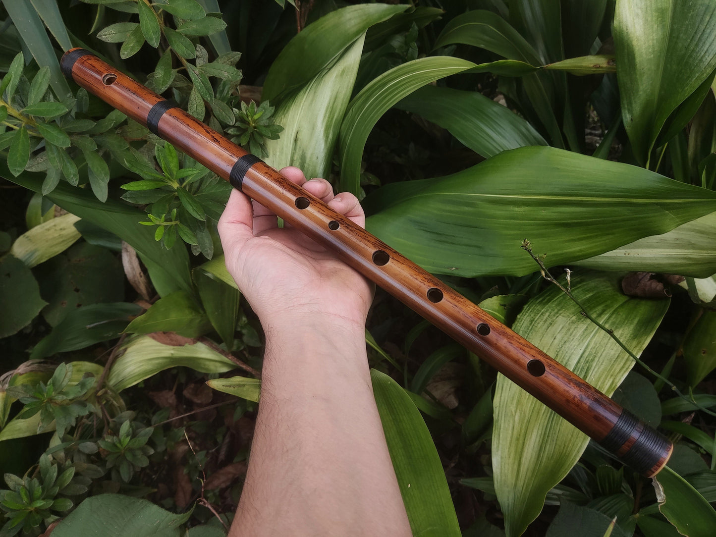 Minor harmonic bamboo flute. Rustic baroque sounding instrument with an Ethnic design | Quality bamboo Flute with an intuitive scale