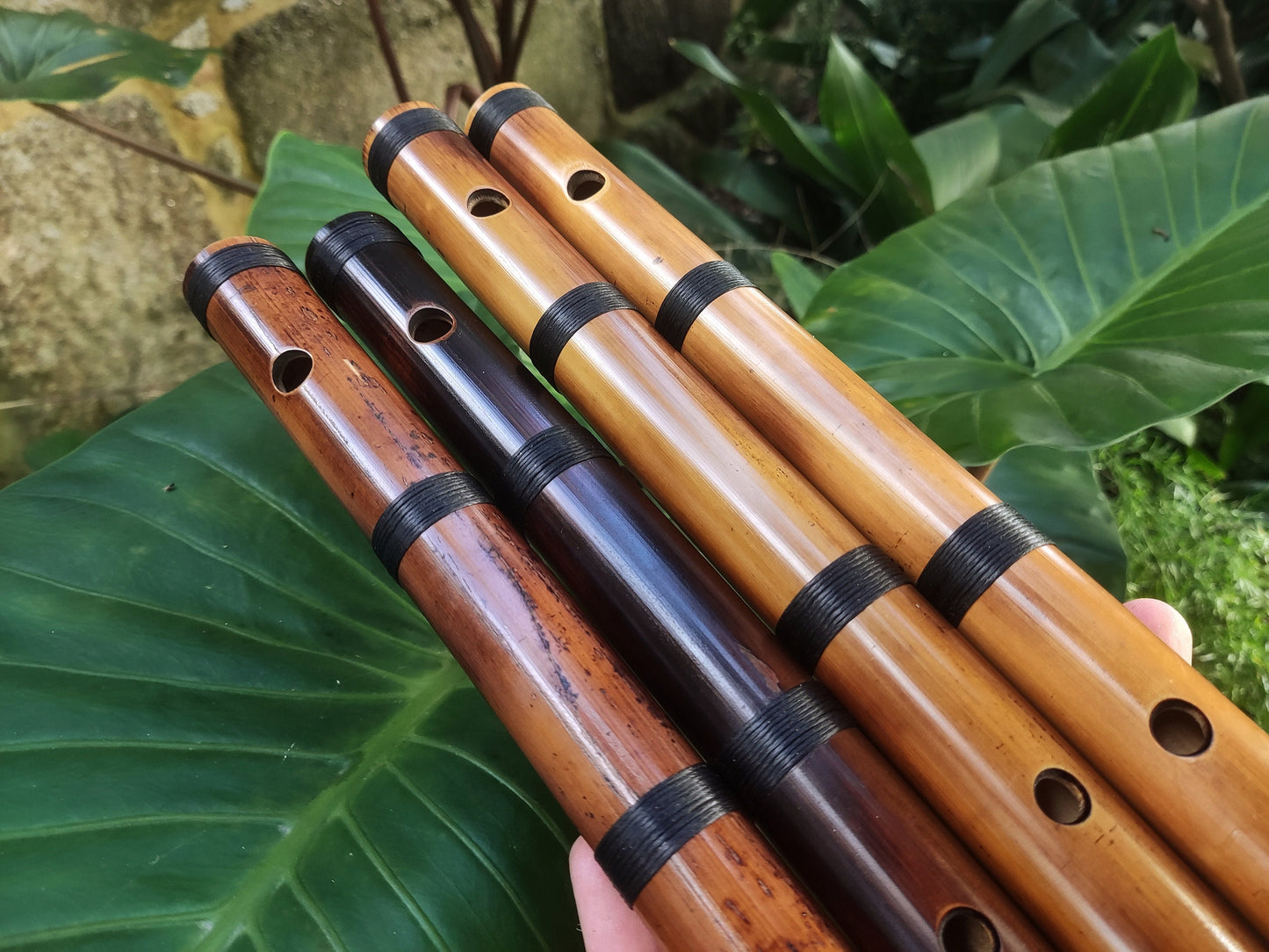 Minor harmonic bamboo flute. Rustic baroque sounding instrument with an Ethnic design | Quality bamboo Flute with an intuitive scale