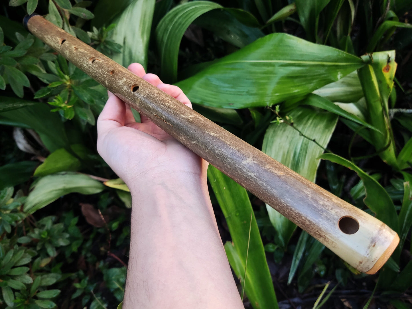 Arabian style Bamboo Flute in the key of low E, with a Rustic look, for deep meditation in an ethnic middle eastern Hijaz karr scale