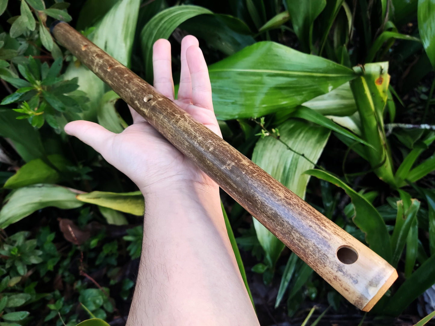 Arabian style Bamboo Flute in the key of low E, with a Rustic look, for deep meditation in an ethnic middle eastern Hijaz karr scale