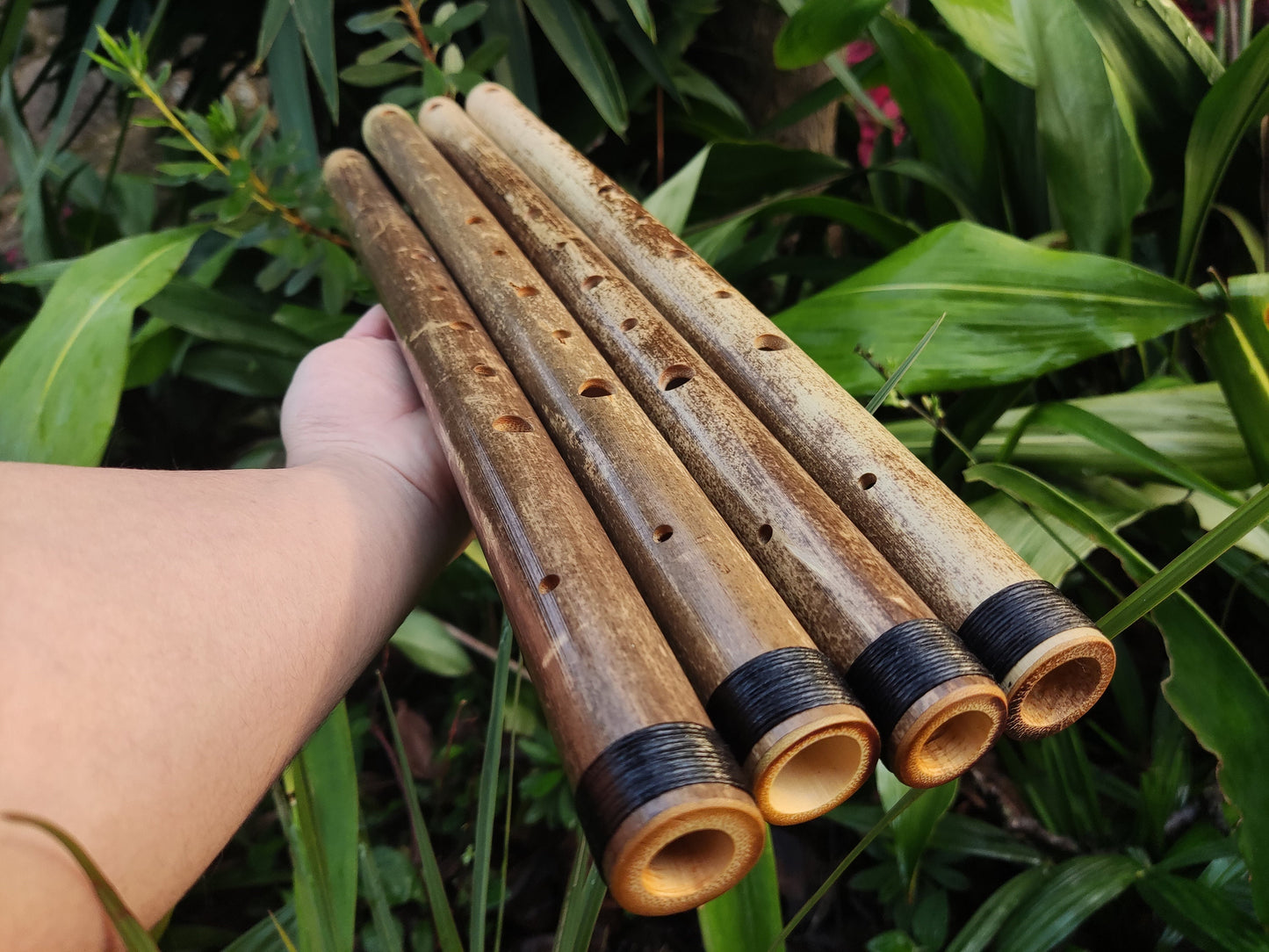 Arabian style Bamboo Flute in the key of low E, with a Rustic look, for deep meditation in an ethnic middle eastern Hijaz karr scale